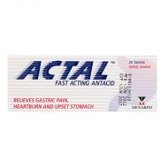 Actal Fast Acting Antacid - 20 Tablets